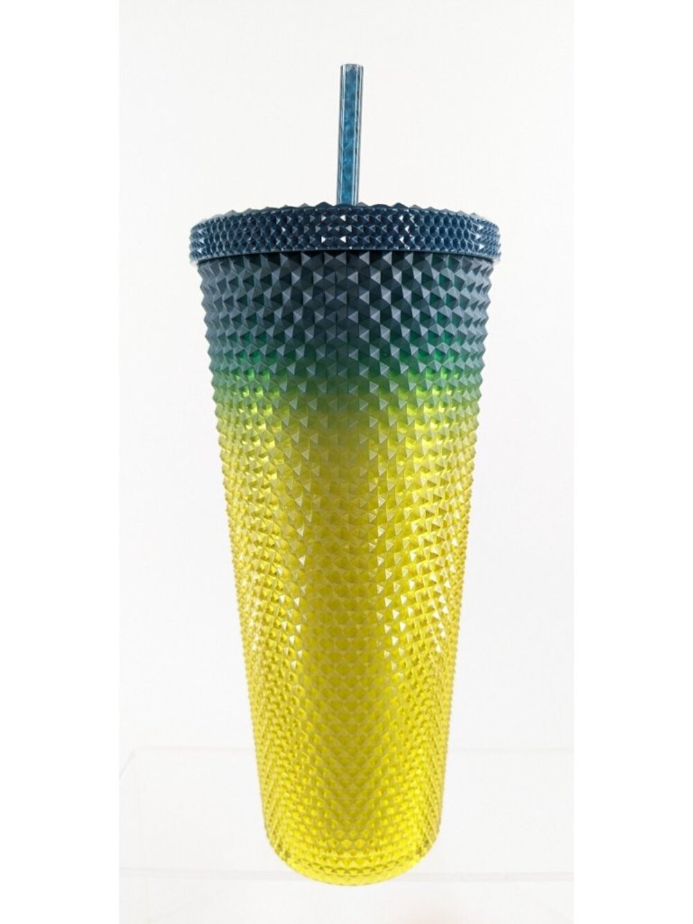 Starbucks Fall 2023 Gradient Tumbler - Lemon Yellow Blue Studded Venti 24oz Cold - Picture 3 of 7